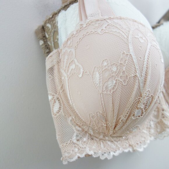Rene Rofe 3-Pack Push up Bras Blush Pink White Tan Lace Multiway (36D) NWT! - Picture 6 of 13